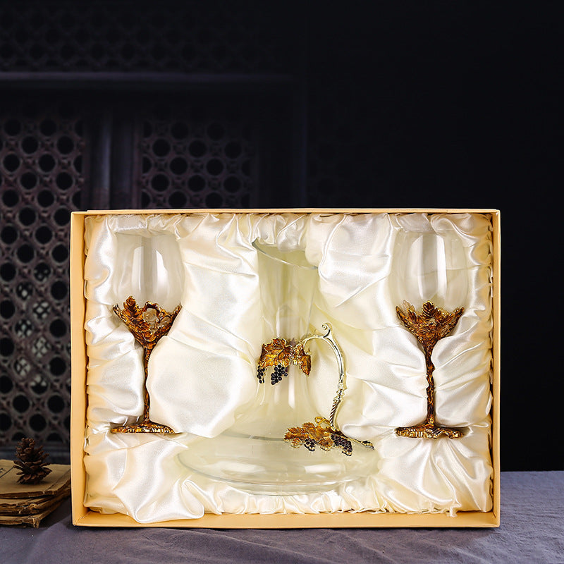 Elevate Your Wine Experience with Our Enamel Red Wine Glass Decanter Set