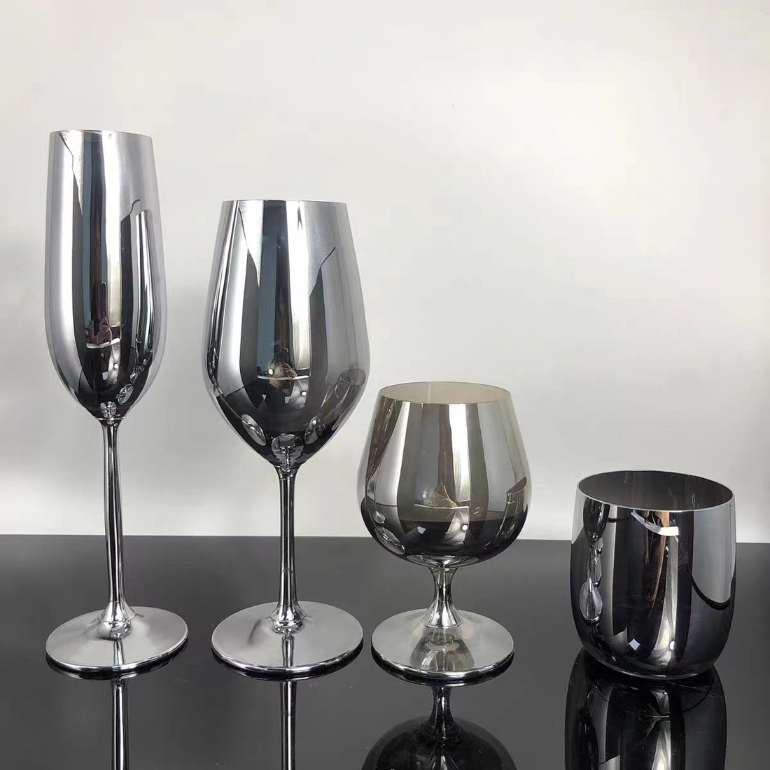 Rainbow Color Electroplated Red Wine Glass Crystal Glass