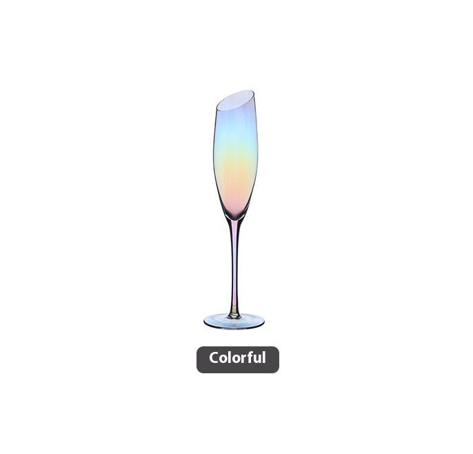 Beveled Crystal Goblet With Big Belly Electroplated Wine And Champagne Glass