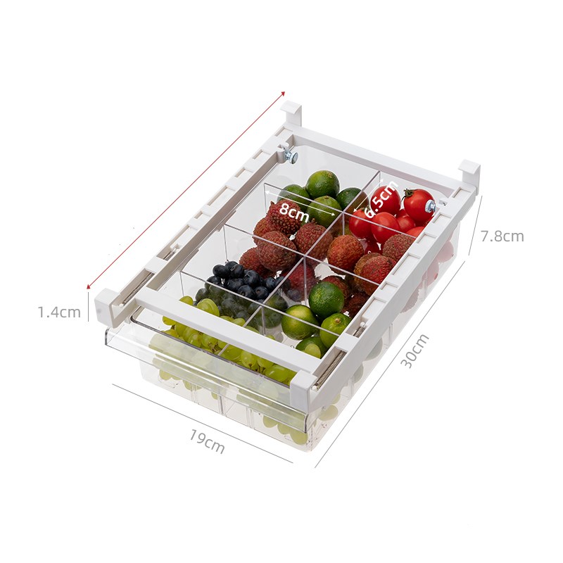 Adjustable Kitchen Fridge Organizer Pull-Out Storage Rack Shelf Holder