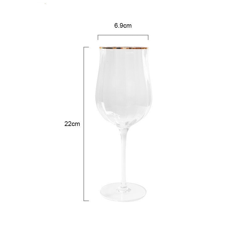 Tulip Gift Crystal Glass Vertical Ribbed Cocktail Glass Juice Glass Wine Set