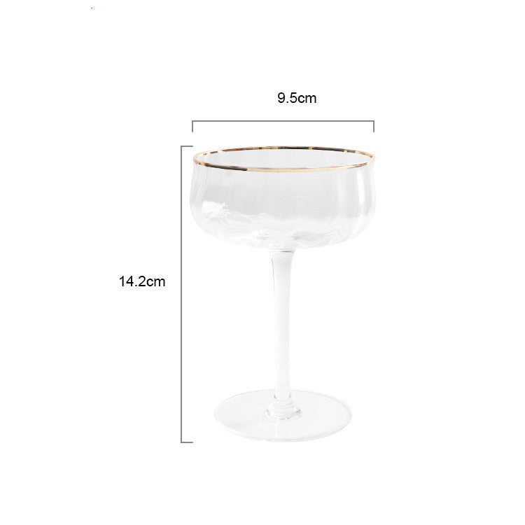 Tulip Gift Crystal Glass Vertical Ribbed Cocktail Glass Juice Glass Wine Set