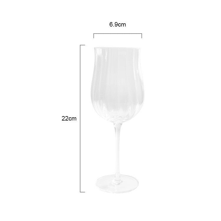 Tulip Gift Crystal Glass Vertical Ribbed Cocktail Glass Juice Glass Wine Set
