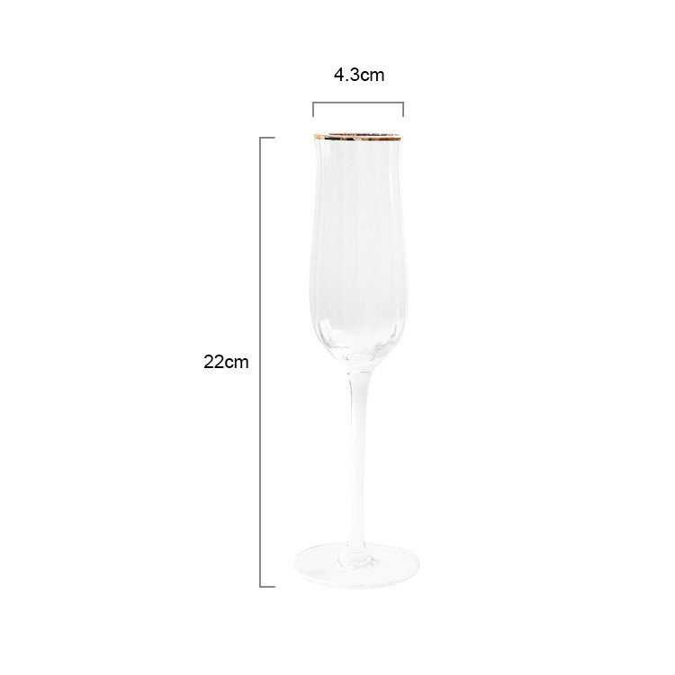 Tulip Gift Crystal Glass Vertical Ribbed Cocktail Glass Juice Glass Wine Set