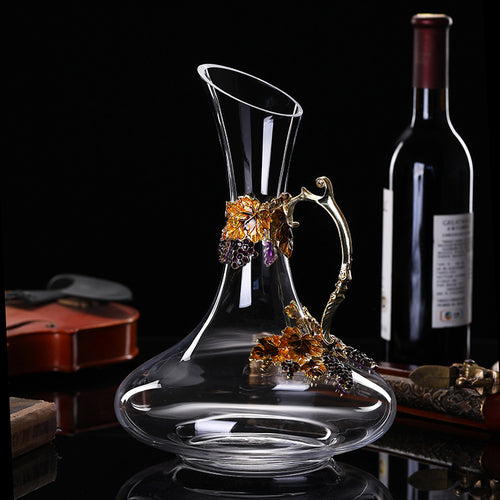 European Style Crystal Red Wine Glass Set With Grape Goblets