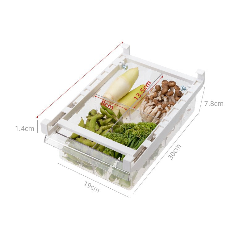 Adjustable Kitchen Fridge Organizer Pull-Out Storage Rack Shelf Holder