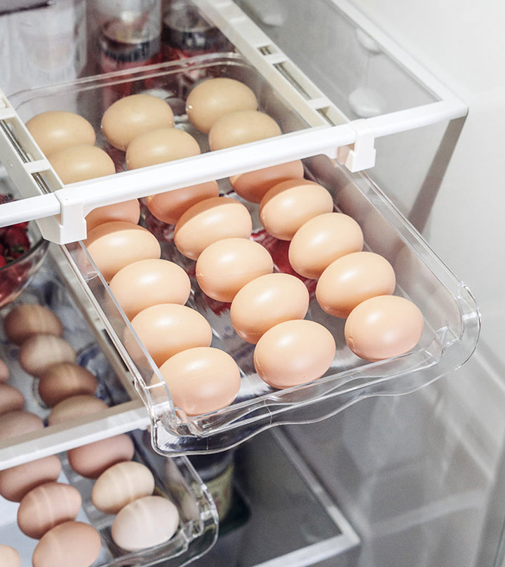 Adjustable Kitchen Fridge Organizer Pull-Out Storage Rack Shelf Holder