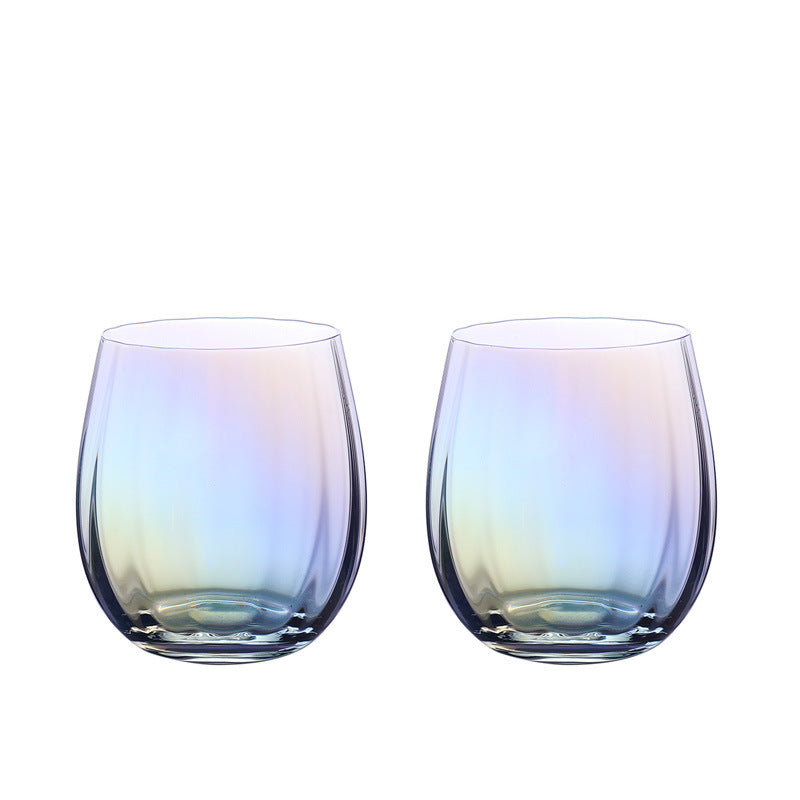 Colorful Electroplated Crystal Champagne And Wine Glass