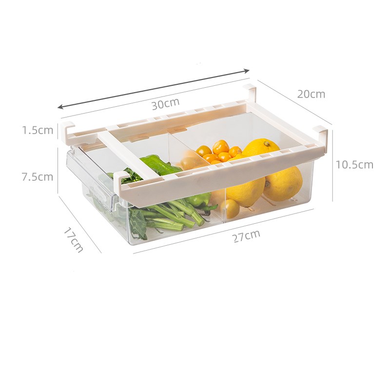 Adjustable Kitchen Fridge Organizer Pull-Out Storage Rack Shelf Holder