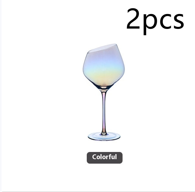 Beveled Crystal Goblet With Big Belly Electroplated Wine And Champagne Glass
