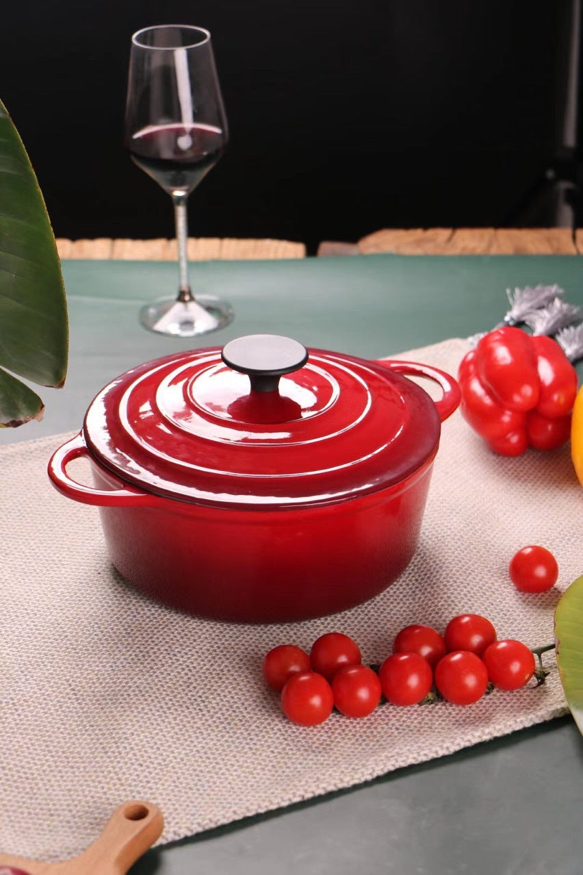 Enamel Cast Iron Stock Pot Universal Stew Pot