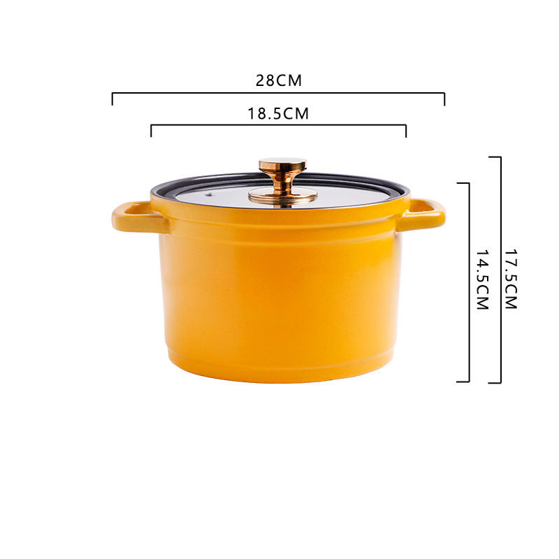 Nordic Ceramic Large-capacity Color Glaze Porridge Chicken Stock Pot