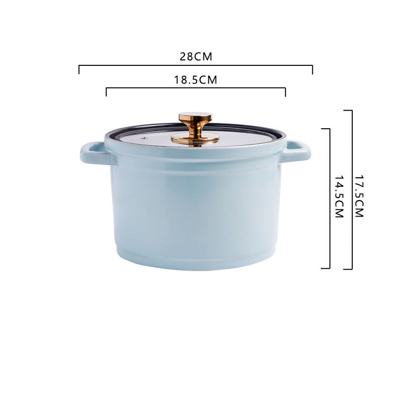 Nordic Ceramic Large-capacity Color Glaze Porridge Chicken Stock Pot