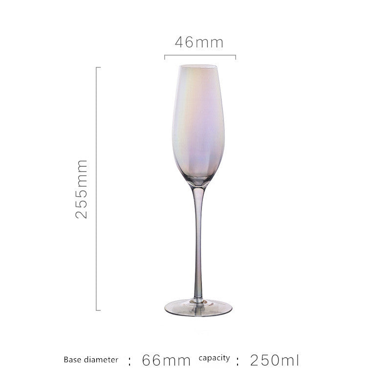 Colorful Electroplated Crystal Champagne And Wine Glass