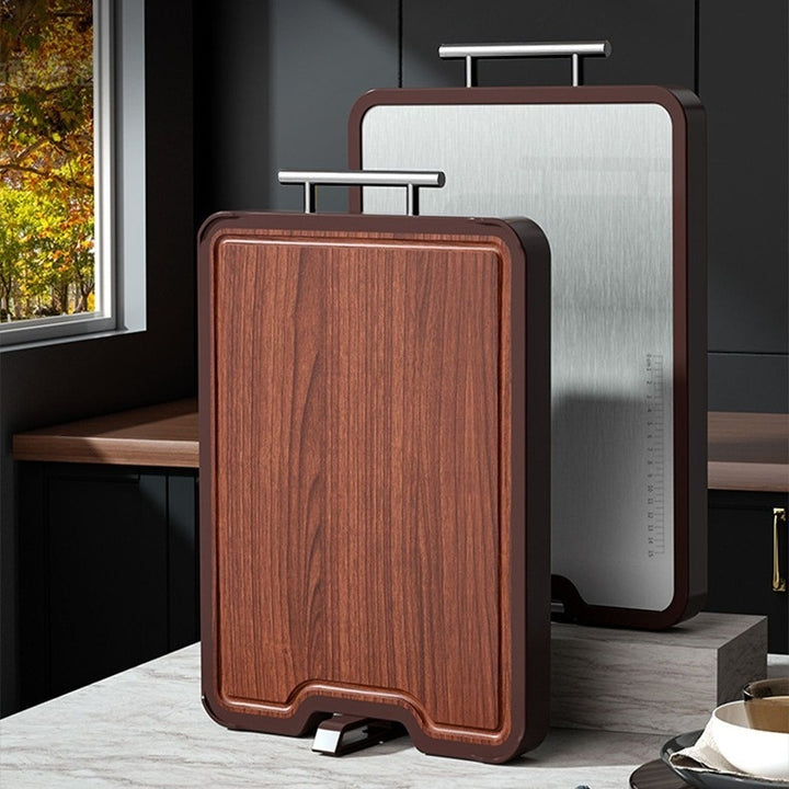 Stainless Steel Ebony Double-Sided Antibacterial Cutting Board