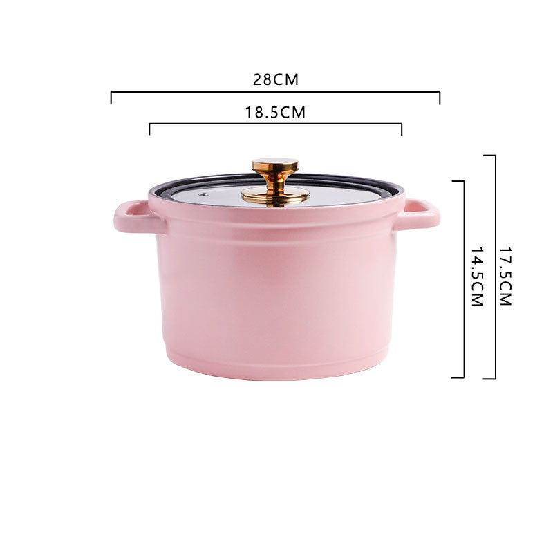 Nordic Ceramic Large-capacity Color Glaze Porridge Chicken Stock Pot