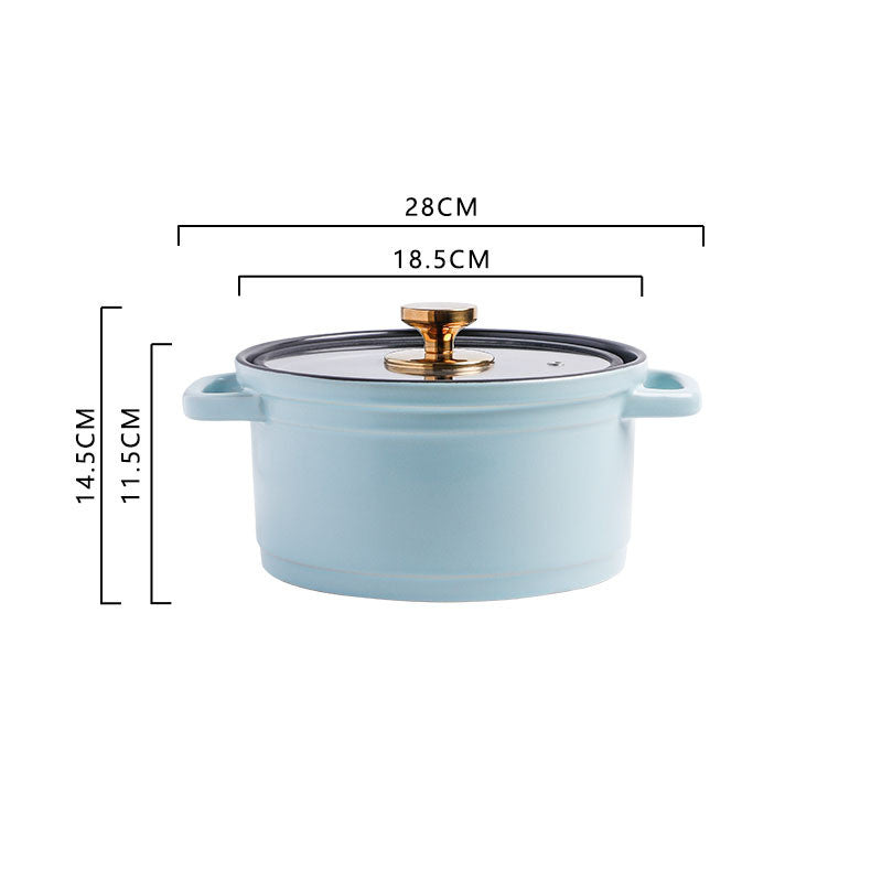Nordic Ceramic Large-capacity Color Glaze Porridge Chicken Stock Pot