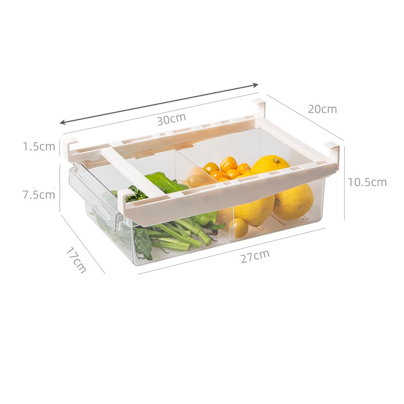 Adjustable Kitchen Fridge Organizer Pull-Out Storage Rack Shelf Holder