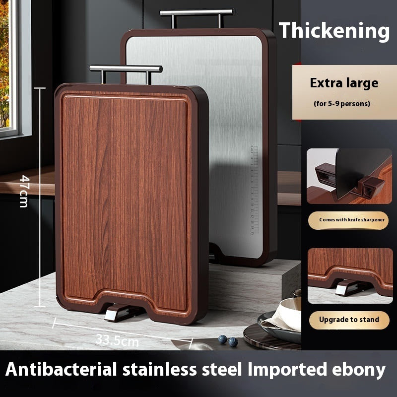 Stainless Steel Ebony Double-Sided Antibacterial Cutting Board