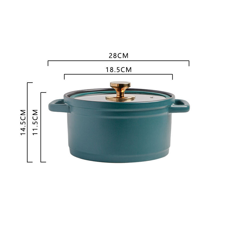 Nordic Ceramic Large-capacity Color Glaze Porridge Chicken Stock Pot