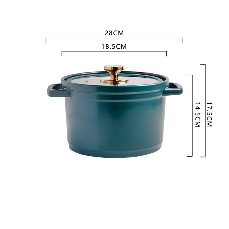 Nordic Ceramic Large-capacity Color Glaze Porridge Chicken Stock Pot