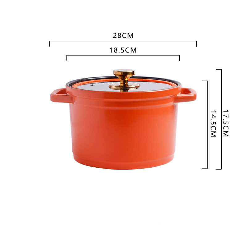 Nordic Ceramic Large-capacity Color Glaze Porridge Chicken Stock Pot