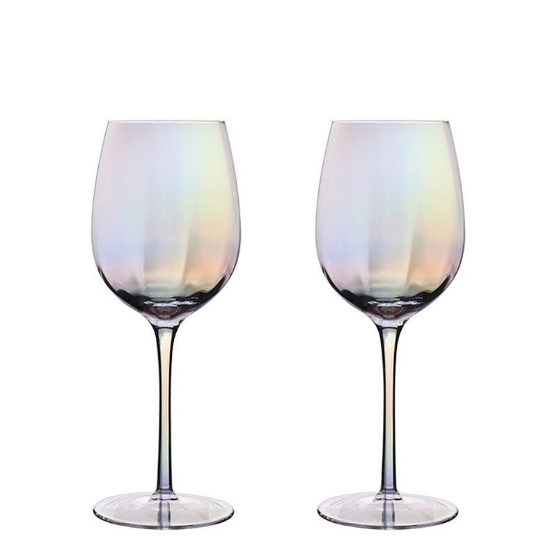 Colorful Electroplated Crystal Champagne And Wine Glass