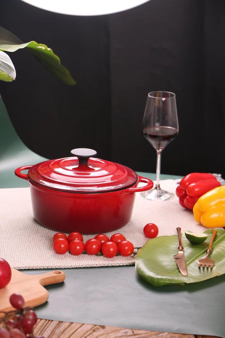 Enamel Cast Iron Stock Pot Universal Stew Pot