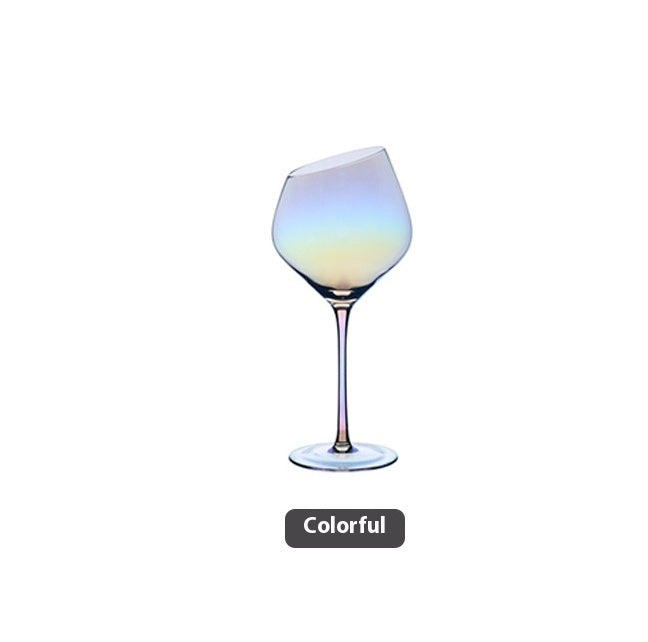 Beveled Crystal Goblet With Big Belly Electroplated Wine And Champagne Glass