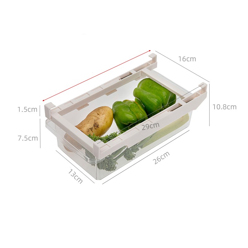 Adjustable Kitchen Fridge Organizer Pull-Out Storage Rack Shelf Holder