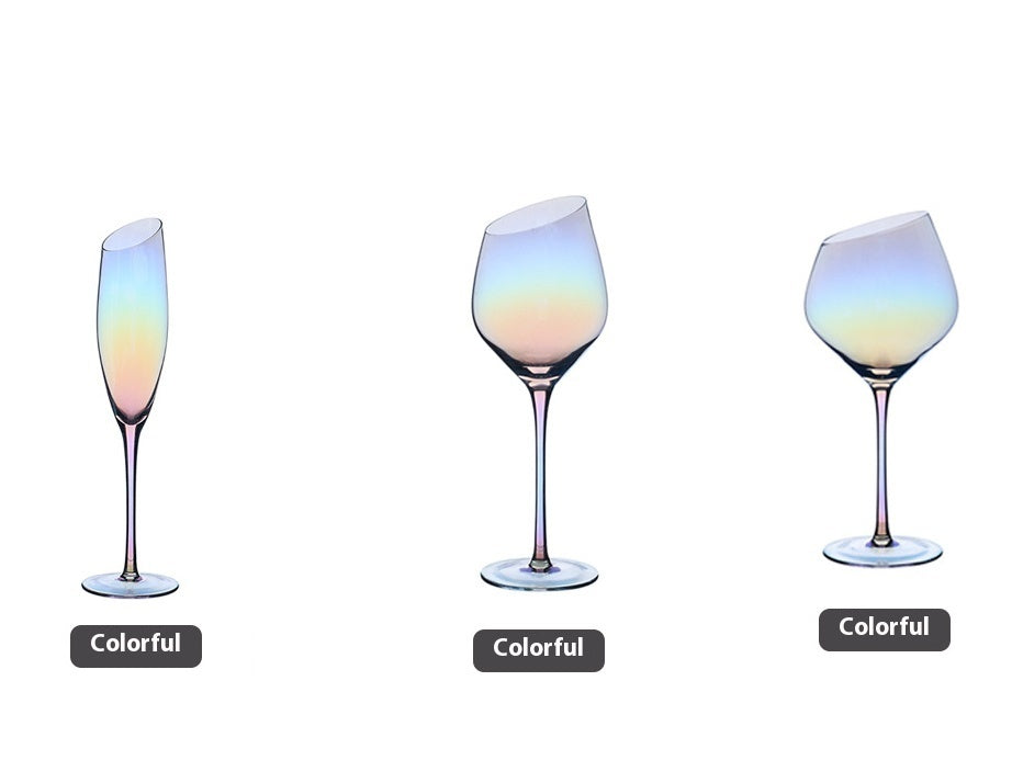 Beveled Crystal Goblet With Big Belly Electroplated Wine And Champagne Glass