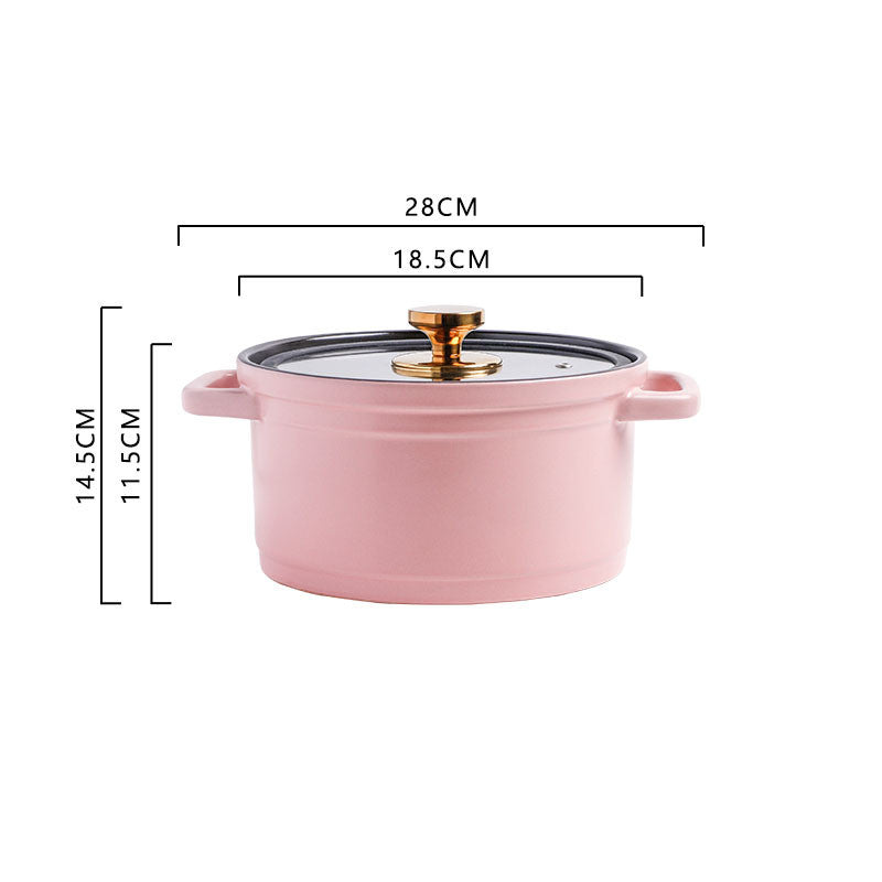Nordic Ceramic Large-capacity Color Glaze Porridge Chicken Stock Pot