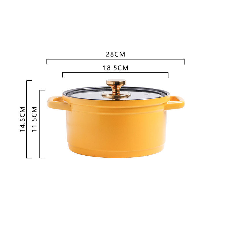 Nordic Ceramic Large-capacity Color Glaze Porridge Chicken Stock Pot
