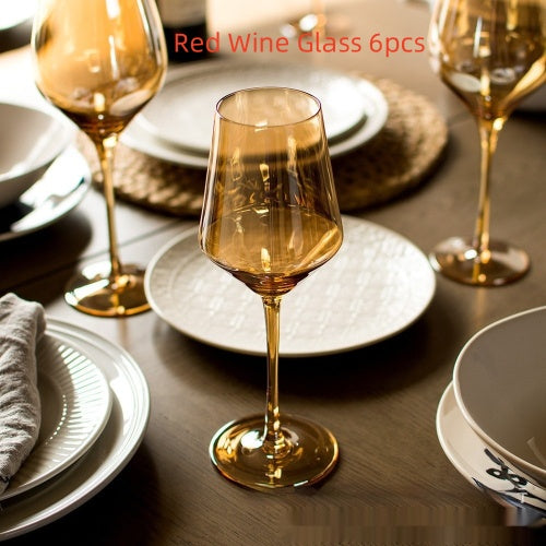 Rainbow Color Electroplated Red Wine Glass Crystal Glass