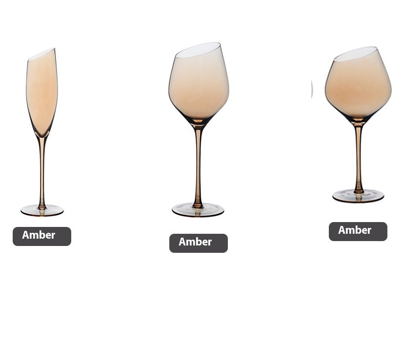 Beveled Crystal Goblet With Big Belly Electroplated Wine And Champagne Glass