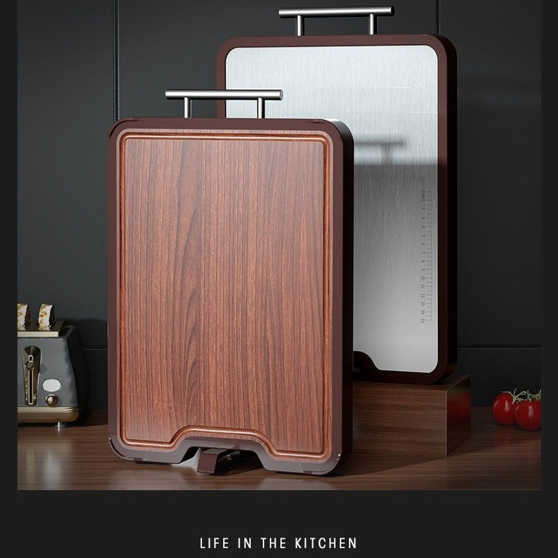 Stainless Steel Ebony Double-Sided Antibacterial Cutting Board