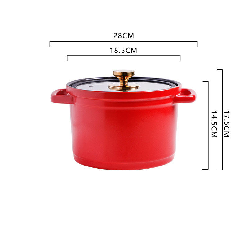 Nordic Ceramic Large-capacity Color Glaze Porridge Chicken Stock Pot