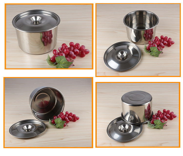 Stainless Steel Non-Magnetic Kitchen Stock Pot With Seasoning Box