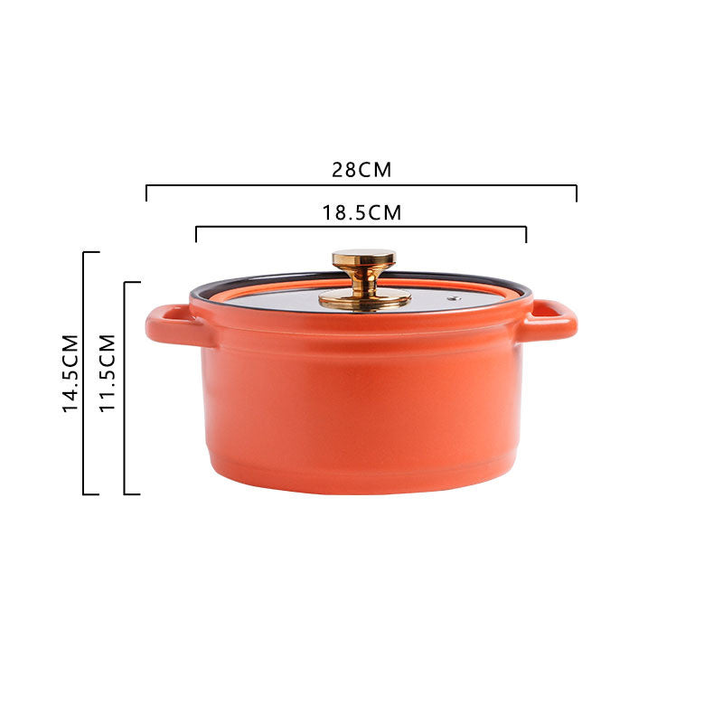 Nordic Ceramic Large-capacity Color Glaze Porridge Chicken Stock Pot